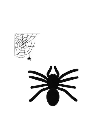 Cadılar Bayramı Flok Kaplama Örümcek Halloween Parti Dekoru Siyah 20 Cm Genel