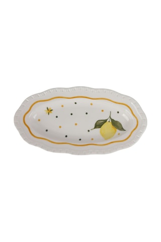 Touch Me Porselen Yemek Tabağı 19 Cm Altın - Beyaz