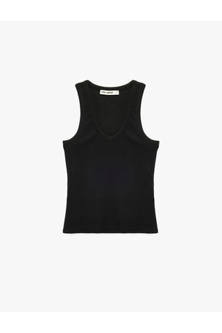 Koton Kaşkorse Modal Karışımlı V Yaka Kolsuz Slim Fit Atlet Siyah 6sal30273ık