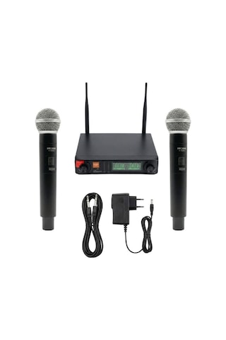 Rose R-702-ee Uhf Kablosuz Telsiz Çift El Mikrofon 2x48 Kanal