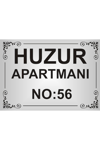 Apartman İsim Tabelası Model1 Aliminyum AYNALI Gümüş Metal Levha Apartman İsim Tabelası Model1 Aliminyum AYNALI Gümüş Metal Levha