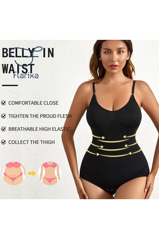 Bej Flarixa Dikişsiz Vücut Şekillendirici Kadın Bodysuit Açık Kasık Shapewear Doğum Sonrası Karın Kontrol Shapewear Zayıflama İç Tulum