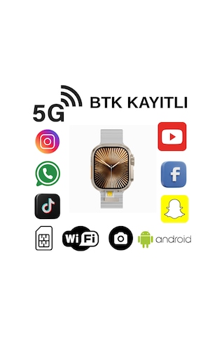 Hw Ultra 3 Call 5g Android Amoled Ekran Gps, Nfc, Kamera Yapay Zeka Destekli Akıllı Saat Btk Kayıt Hw Ultra 3 Call 5g Android Amoled Ekran Gps, Nfc, Kamera Yapay Zeka Destekli Akıllı Saat Btk Kayıt