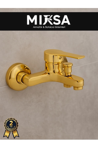 Gold Mix Banyo Duş Bataryası Musluğu , Yerli Üretim Altın
