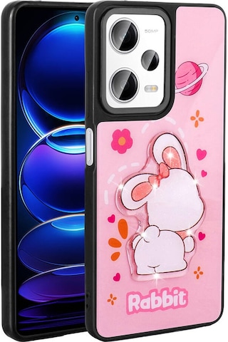 Xiaomi Redmi Note 12 Pro Plus 5g İle Uyumlu Kılıf Parlayan Kabartmalı İkonik Figürlü Silikon Kapak
