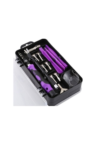 Fastbuy 135 Adet Cep Telefonu Sökme Aracı, Saat Onarımı Alet, Tornavida Seti, Siyah Mor
