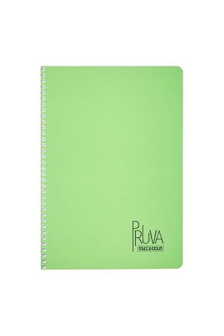 Meteksan Pruva A4 Pet Spiralli Karton Kapaklı Defter 144 Yaprak - Kareli - Yeşil