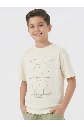 Xo Kids Erkek Çocuk Tişort 4-13 Yaş 1954 Bej