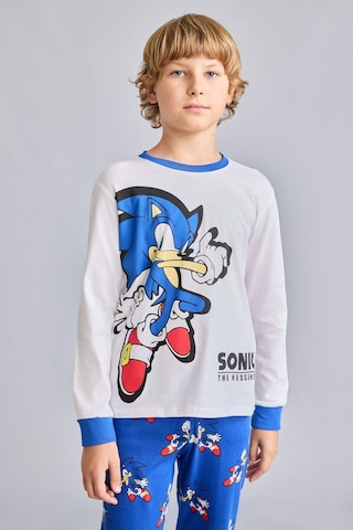 Defacto Sonıc The Hedgehog Baskılı Uzun Kollu Üst Jogger Fit Alt 2li Pijama Takımı Erkek Çocuk I1682a826auwt34 Beyaz-wt34