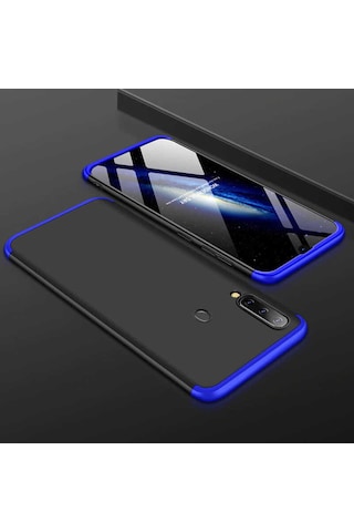 Samsung Uyumlu Galaxy A20 Kılıf Zore Ays Kapak Siyah-Mavi