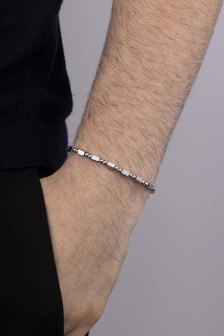 Gümüş Pazarım Hematit Taşlı Minimal Kesim Doğal Taş Erkek Bileklik Diğer