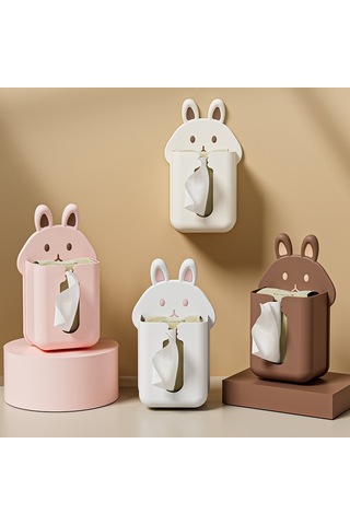 Sones Banyo Duvara Monte Mendil Kutusu Mutfak Karikatür Tavşan Yıkama Bezi Düzenleyici Beyaz