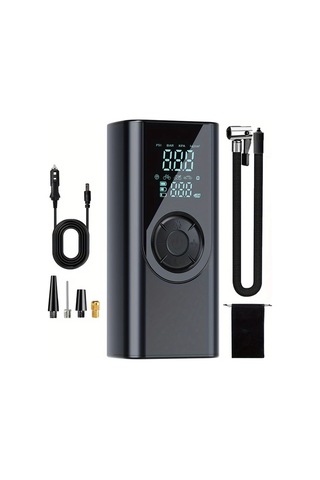 Willowhaven Siyah Taşınabilir Elektrikli Hava Pompası 150 Psı 3x1500mah Pil Işık Göstergeli