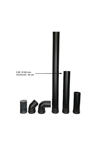 50 cm Uzunluk Elektrikli Tam Otomatik Pelet Sobalara Uygun Pelet Soba Baca Borusu ( Çapı 80 mm)