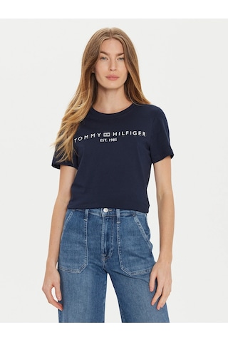 Tommy Hilfiger Tommy Hılfıger Kadın T-shırt Ww0ww40276-c1g Lacivert
