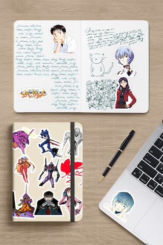 Neon Genesis Evangelion Shinseiki Evangelion Anime Yapışkanlı Folyo Sticker Paketi 20 Adet Çok Renkli