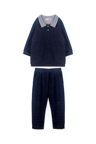 Luess Erkek Çocuk Polo Yaka Kot Görünümlü 3 İplik Alt Üst Takım 3-4 Yaş - 8-9 Yaş Lacivert