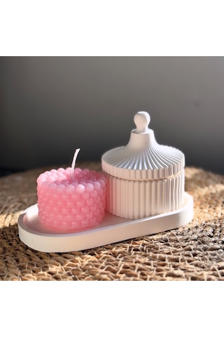 Sevgililer Gününe Özel Hediyelik Dekoratif Mum Seti