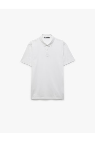 Koton Pamuklu Regular Fit Kısa Kollu Polo Yaka Tişört Beyaz 5sam10027mk Beyaz
