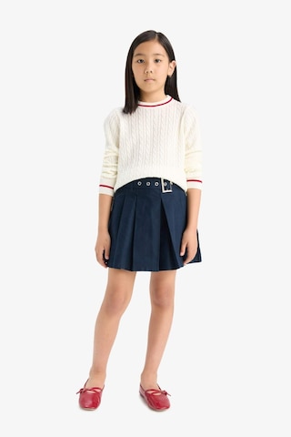 Defacto Kız Çocuk Standart Fit Bisiklet Yaka Triko Kazak E7740a825auer233 Ekru