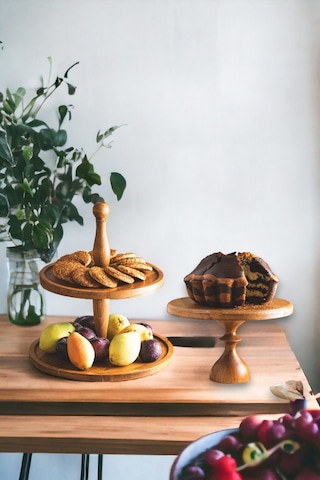 Justwood 2 Li 2 Katlı Kek Stantı Ve 25/14 Cm Mummy Pasta Sunumluk