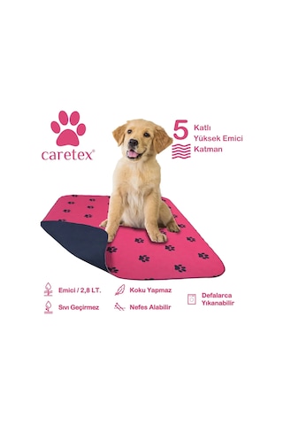 Abso 4 Katlı Yıkanabilir Emici Köpek Pedi Bordo Pati Baskılı 100 x 100 CM