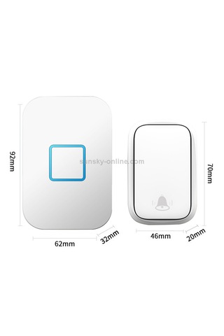 Monozone Kapı Zili 1buton 1alıcı Su Geçirmez Beyaz Kablosuz