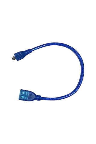 Tablet Telefon Usb Dişi Micro Erkek Otg Kablo 30cm Mavi 1adet