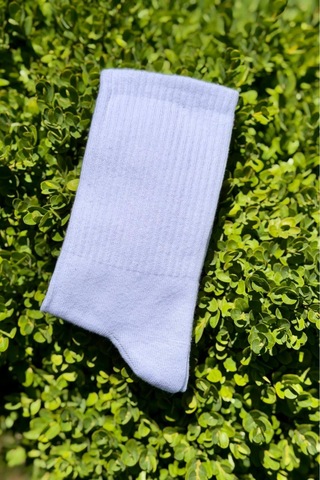 Lousocks Unisex Beyaz Düz Renk Tenis Spor Çorabı