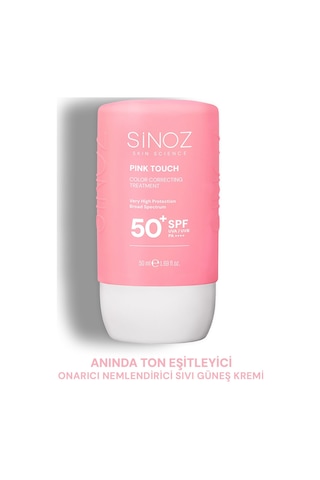 Sinoz Pink Touch Yüksek Koruyucu Ton Eşitleyici Pembe Yüz Güneş Kremi SPF50+ 50 ML