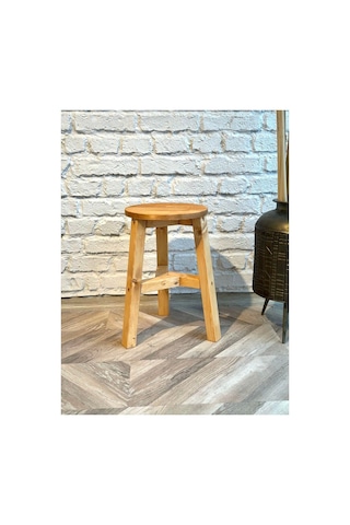 Ahsap Üç Ayak Çok Kullanimli Tabure Kiraz 27x45 Cm Cin011