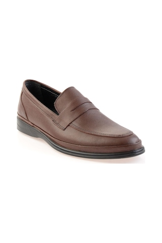 Bambi Kahve Hakiki Deri Erkek Loafer Ayakkabı E01081002803 Kahve