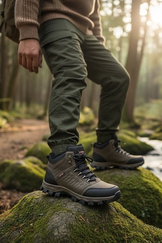 Enoch Erkek Siyah Waterproof Kürklü Outdoor Trekking Ve Kışlık Bot Kum