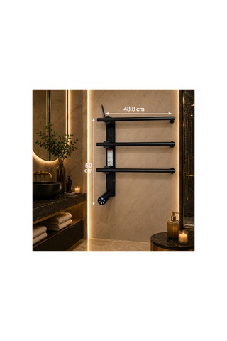 Elektrikli Havlupan 50x48xh100 Cm 60 Watt 65 C Siyah