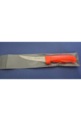 Fibrox Kaymaz Saplı Kıvrık Kasap Kemik Sıyırma Bıçağı 13 Cm Hulusi - Drita Bıçak 20mm X 130mm X 2.5mm 10354.13 Turuncu Renk
