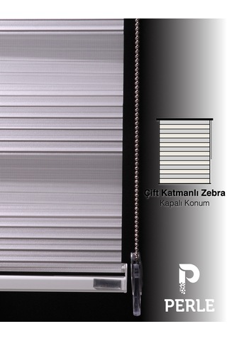 Br Perle Pliseli Kar Beyazı Rengi Zebra Perde Yüksek Kalite Alüminyum Kasa Kar Beyazı