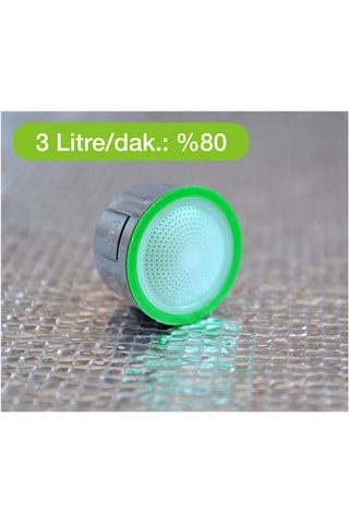 Ayretör Su Tasarruf Aparatı 3 Lü Set/ Musluk Ucu /Su Tasarruf Cihazı Made in Italy Gümüş - Yeşil