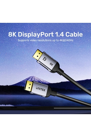 Unitek 8k Displayport 1.4 1 Metre C1628gy01-1m Ttkunı0026