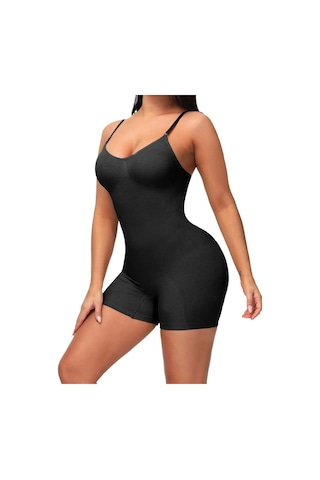 Mistirik Larix Model Kadın Tam Boy Tulum Korse Push Up Etkili Basen Toplayıcı Tam Boy Korse Siyah Renk Siyah