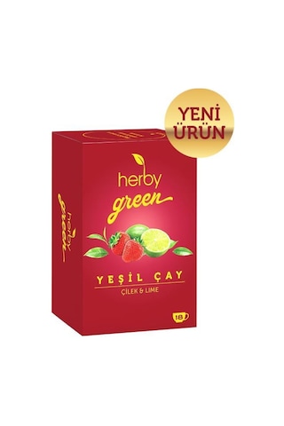 Herby Çilek ve Lime Yeşil Çay 18'li