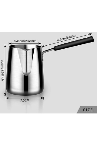 Paslanmaz Çelik Tereyağı Ve Kahve Isıtıcı,türk Cezvesi,mini Tereyağı Eritme Kazanı Ve Borulu Sütlük - 350ml