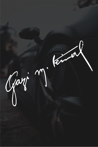 Beyaz 20 Cm Gazi M.kemal Atatürk Imza Sticker Oto, Araba Sticker