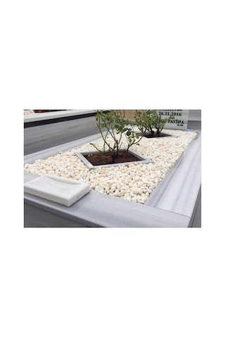 Asenya Mezar Taşı 50 Kg 1-2 Cm Beyaz Dolomit Taş Dere Çakıl Taşı Bahçe Süs Taşı Mezar Süsleme Taşı