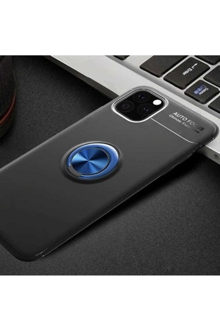 Apple Uyumlu iPhone 11 Pro Max Kılıf Zore Ravel Silikon Kapak Siyah-Mavi