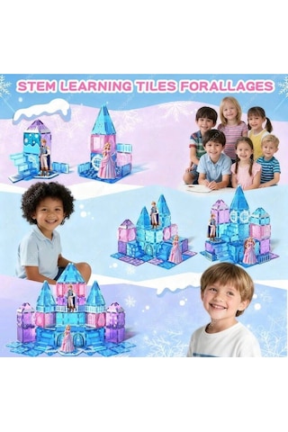 48 Parça Prens Frozen Serisi Manyetik Fayanslar