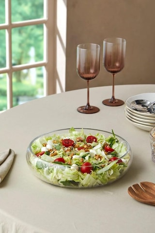 Glamis Selen Concept Simge Model Büyük Boy El Yapımı Cam Salata Kasesi