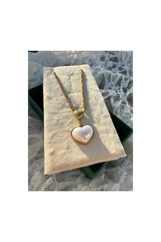Pearl Heart Gold Kolye Altın