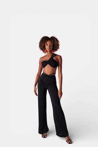 Holly Lolly Omuz Detaylı Beatrice Crop Siyah