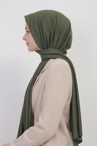Manolyaşal İslamic Hijab Tesettür Penye Şal - 70 X 180 / Haki Haki