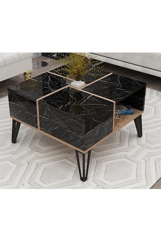 Orta Sehpa Nova Mermer Desen Meşe